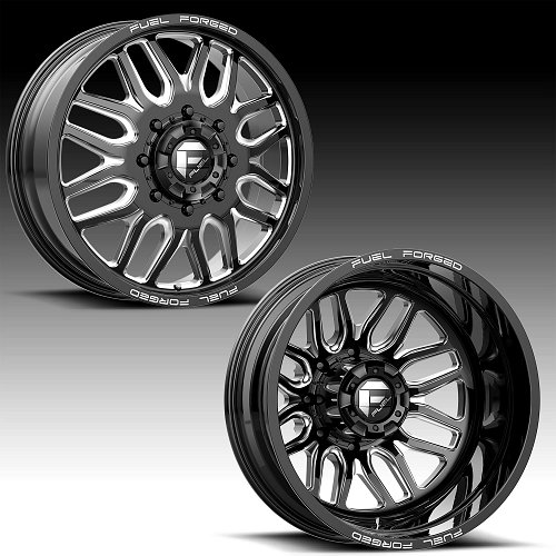 Fuel FF66D 8-Lug Matte Black Milled Forged Dually Custom Truck Wheels 1